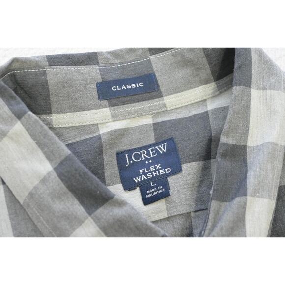 J Crew Dress Shirt Classic Fit Plaid Button Up Flex Washed Mens Sz Large - Picture 8 of 9